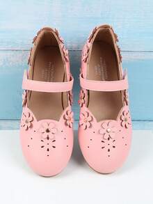 Giày bệt công chúa màu hồng cho bé gái với họa tiết hoa và khoét rỗng. - Hồng - Xem 6