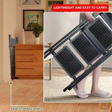 3 Step Ladder Folding Heavy Duty Aluminium Outdoor Indoor Lightweight Step Stool - Black - View 3