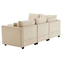 Sofas & Couches - Beige + Cotton Linen + 5 Seat-1 - View 9