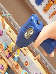 早教DIY工具和玩具，3D DIY拼图玩具，电钻，螺母螺丝紧固工具箱，仿真工程师工具套装，儿童角色扮演玩具，男孩女孩圣诞礼物，逼真工具，角色扮演玩具 - 彩色 - 查看 9