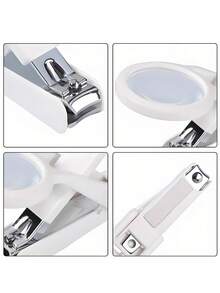 Modern Stainless Steel Nail Clipper Set With Rotating Magnifier, Suitable For Elderly To Precisely Trim Fingernails And Toenails, Includes Sharp Edged Manicure And Pedicure Tools - Multicolor - View 6