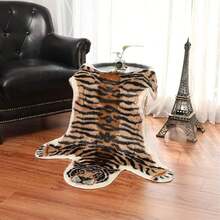 Tiger Print Rug, Faux Fur Cowhide Skin Rug Animal Printed Area Rug Carpet For Decorating  Room, Under Coffee Table, Cowboy-Themed Nursery, Jungle Themed Room, Playroom - TigerPrint-31.5X41.5in - View 4
