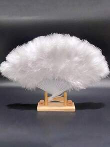 Mwoot Women's Feather Fan, Embroidered Flower Malabou Feather Fan, 1920s Retro Folding Hand-Held Feather Fan, Suitable For Costume, Dance, Wedding, Party, Tea Ceremony - Multiple Styles - View 11