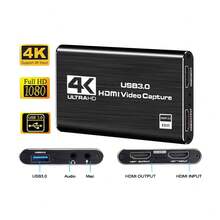 External HD Video Capture Card For USB 3.0 With Audio - 黑色 - 查看 3