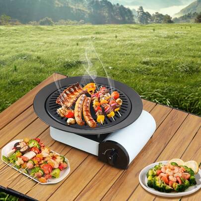  Bộ bếp ga di động REDSUN, vỉ nướng BBQ kiểu Hàn Quốc, khay nướng, khuôn nướng bánh quy tại nhà, khay quay, khay nướng tiệc, khay nướng chống dính, dụng cụ cắm trại.