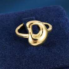 1pc Minimalist Letter Design Adjustable Open Ring For Women - Multicolor - View 52
