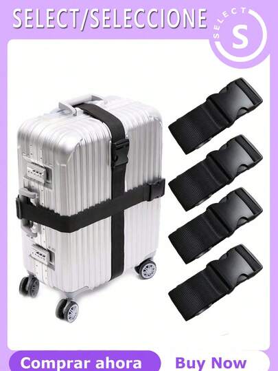 2pcs/Pack Adjustable Password Lock Luggage Straps, Anti-Theft Luggage Belt, Suitable For Travel, Business Trip, Handbag, Backpack