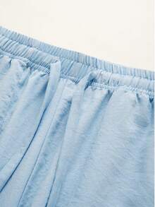 Pantalones casuales de hombre con aspecto de lino, corte holgado, para deportes al aire libre, de moda y versátiles, para primavera/verano - Celeste - Ver 4