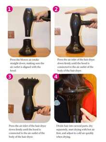 1 pieza Difusor de secador de pelo negro, accesorio de boquilla de soplador profesional de peluquería, compatible con múltiples modelos de secadores de pelo - Multicolor - Ver 3