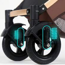 Carreola Para Bebés Con Portabebe, Carriola Para Bebé Bastón - Marrón - Ver 3