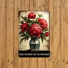 Vintage Metal Sign "Story Of Flowers" - 8X12 Inches, Suitable For Home, Bar, Café, Or Garage Wall Decor, A Perfect Room Decoration - 1PC - 查看 4