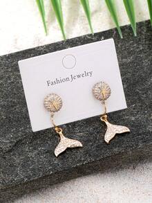 2 Pairs Ocean Beach Style Starfish Stud Earring & Mermaid Tail Dangle Earrings, Sand Dollar Drop Earrings Set Suitable For Vacation, Bikini Outfits, Bohemia Vacational Jewelry For Women - Multicolor - View 8