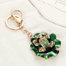 New Arrival High-Quality Lotus Leaf Frog Keychain, Unique Oil Drop Car Key Chain, Bag Pendant, Exquisite Small Gift, Beach Bohemian Iron Ornament, Suitable For Winter - Lotus Leaf Frog - View 8