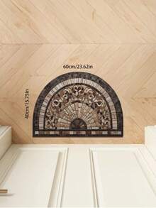 1 tấm thảm cửa hình bán nguyệt - Thảm cửa hình bán nguyệt họa tiết hoa Mandala phong cách Bohemian, thảm trải sàn trong nhà/ngoài trời, thảm cửa hình sỏi 2D nhiều màu sắc (be/nâu/xám/đen/trắng), thảm cửa trước, thảm sân hiên, trang trí nhà cửa - Dễ vệ sinh, họa tiết hoa, cấu trúc chắc chắn, thảm trang trí, trang trí trong nhà - Nhiều màu - Xem 11