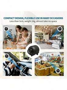 1/2/3 piezas X5 Cámara de inalámbrica 1080P - Cámara de vigilancia con detección de movimiento - Monitor portátil - Hogar inteligente, apto para hogar, oficina y automóvil - Multicolor - Ver 6