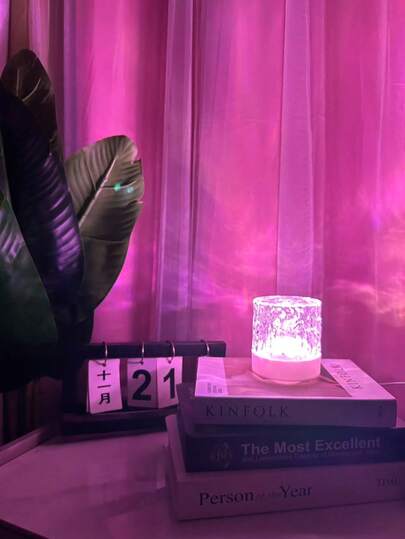 1pc Dynamic Wave Light, 16 Color Changing Romantic Atmosphere Lamp, Compact Size, Can Be Powered By Power Bank, Computer, Outlet