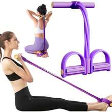 Fashion Puller Exercise, 8 Tube Pedal Resistance Device, Resistance Band For Full Body Workout, Elastic Pull Rope, Arm Chest Back Muscle Toning, Portable Fitness Equipment For Men Women - Màu tím - Xem 2