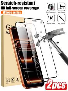 2pcs High-Definition Tempered Glass Screen Protector, Compatible With IPhone 17, 17 Pro, 17 Pro Max, 17 Air, 16, 15, 14, 13, 12, 11, XR, XS, XS Max, Anti-Explosion, Anti-Fall, Anti-Scratch, Waterproof, Smartphone Tempered Glass Film - Clear - View 23