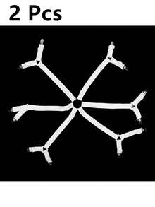 Bộ 1/2 kẹp giữ ga trải giường - Dây đai giữ ga trải giường co giãn có thể điều chỉnh cho giường cỡ Full, Queen, King, Twin, kẹp ga trải giường chéo 6 chiều - thông thường - Xem 13