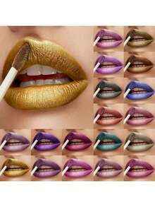 Pudaier 情人节礼物 金属光泽液体唇釉 防水 持久 不沾杯 柔滑哑光妆效 适合所有肤色 - 13 - 查看 2