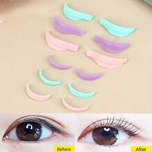 7 Pairs L Curl Silicone Eyelash Perm Pads Sticky Lashes Rod Shield Lifting 3D Eyelash Curler Accessories Makeup Tool - Multicolor - View 2