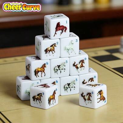 12pcs Horse Dice | Suitable For Role-Playing Games And Family Dice Games, Great Gift For Thanksgiving And Christmas, Game Accessory, Made Of Acrylic