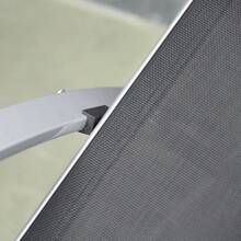 3-Piece Garden Set With Table And Sun Loungers, Black Metal Frame, Ideal For Terrace And Balcony. - Dark Grey - View 7