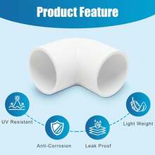 90 Degree PVC Conduit Elbow Fitting, Widely Applicable - 90-degree Elbow - 10 Pieces - View 4