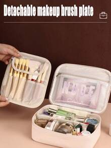 1件装假日旅行化妆品收纳包，多功能化妆包，防水浴室化妆袋，化妆包，PVC洗漱包，化妆品收纳袋，手提包，整理收纳袋，秋冬季必备化妆刷收纳袋 - 多色 - 查看 3