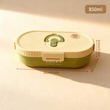 Hộp cơm trưa hình bầu dục bằng thép không gỉ 304, dung tích 850ml, hộp bento tái sử dụng chống rò rỉ, hộp đựng thức ăn trưa dung tích lớn di động, hộp đựng trái cây, salad, có thể dùng trong máy rửa chén và lò vi sóng, phù hợp cho học sinh và người lớn sử dụng ở trường học, văn phòng, cắm trại ngoài trời, dã ngoại, du lịch, chuẩn bị cho năm học mới. - Nhiều màu - Xem 15