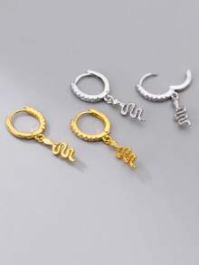 1pc S925 Sterling Silver Snake Shaped Animal Nose Ring, Fashionable Luxury Nose Jewelry - Single - View 5