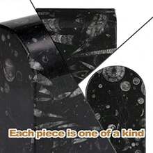 Koville - Sujetalibros de mármol de lujo para estantes extremos decorativos de piedra soportes de libros de mármol de 7 libras decoración de departamento para libros normales CD/videojuegos - Mármol negro-fósil negro - Ver 3