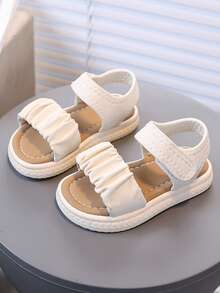 1 Pair Summer Casual Sandals, Made Of Quality Materials, With Edging Design, Soft And Lightweight Sole, Specially Suitable For Toddlers Learning To Walk, Outdoor Play, Versatile Occasions - Beige - View 5
