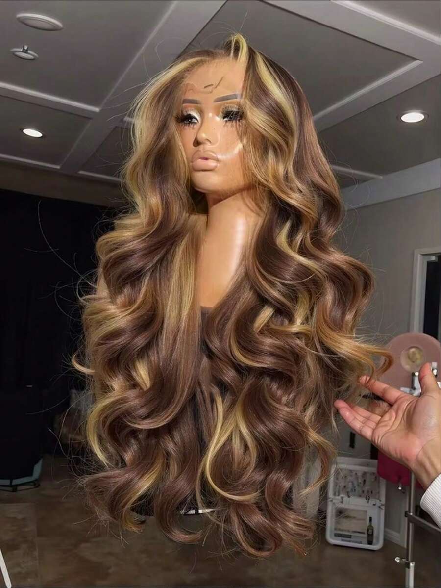 Uveous 34 Inch 99J Burgundy Lace Front Wigs Human Hair 13x4 HD Transparent Body Wave Lace Front Wigs Human Hair Pre Plucked 99j Burgundy Red Wine Human Hair Wigs - S4/27 - 查看 1