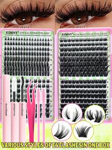 Eimny 416pcs Clusters Lashes Book High Capacity Lashes Kit, D Curl Lash Clusters Multiple Styles Mixed 8-16mm Mega Volume Individual Lashes Wispy Lashes Cluster Lash Set, Soft & Voluminous, Suitable Makeup, Eyelash Extension, Short Lashes, Lashes, Eyelash Extension At Home - Multicolor - View 14