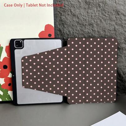 巧克力粉色波点平板电脑保护套，带旋转支架 - 防震保护套，复古甜美风格，带笔槽，适用于 Pro (M5)/ Air (M3)/ 11 英寸 (A16)/10.9/10.2/ Air 第五代/Pro 11/第十代/9.7/Air 2/ (第七代)/ (第八代)/ Air 4/5/ Pro 11/ 第十代