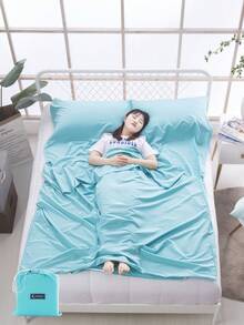 1pc Lightweight & Compact Travel & Camping Sleeping Bag Liner - Suitable For Single Or Double Use, Breathable, Soft, Portable For Hotel, Camping, Dorm, Backpacking - Multicolor - View 24