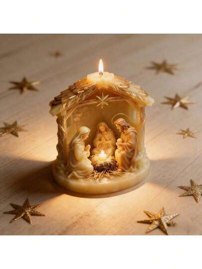 Holy Night Candle House Resin Silicone Mold - Christmas Chapel Design For Epoxy Resin, Candles And Plaster Crafts, Reusable Flexible Mold With Festive Architecture, Perfect For Holiday Decor, Seasonal Gifts And Craft Projects -1PC