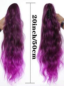 20英寸渐变波浪卷合成假发马尾接发，耐热纤维，适合女性和女孩，可用于派对和日常佩戴。 - 彩色 - 查看 4