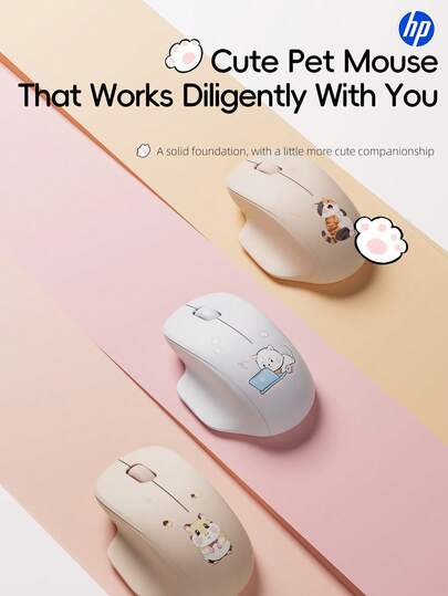  HP Wireless Mouse, Quiet 2.4GHz USB And Wireless 5.4/5.0 Connection, Battery-Powered Portable Mouse For Computers And Laptops, Perfect For Halloween And Christmas Gifts