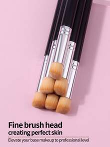 6支装遮瑕刷，适用于黑眼圈、泪沟等部位，精准遮瑕，扁平头遮瑕刷 - 黑色 - 查看 5