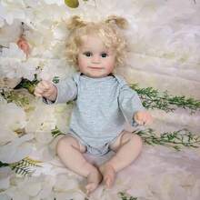 20英寸 NPK Maddie 重生娃娃，可爱萌娃，手绘头发，柔软舒适，高品质娃娃 - 薄荷綠 - 查看 3