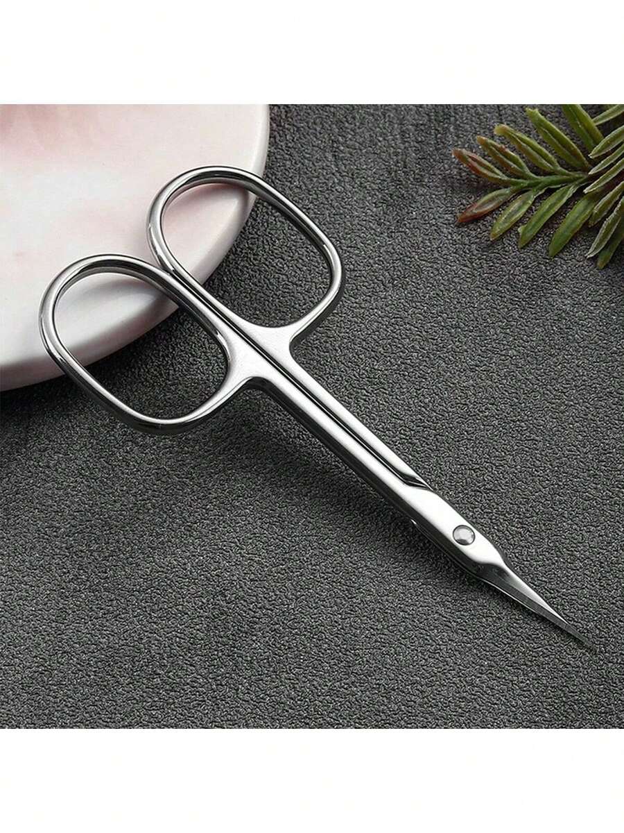 1支不锈钢眉毛修剪器，高品质精密美容剪刀，适用于修剪眉毛、睫毛、鼻毛、面部毛发，化妆工具，美容工具，眼部工具，适合商业和家庭使用，便携旅行装（银色），赠品，旅行，平价好物，旅行必备