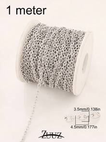 1 metro Cadena de acero inoxidable Collar DIY Forma O Cadenas cruzadas para hacer collares, pulseras, suministros de joyería artesanal - cadena - Ver 11