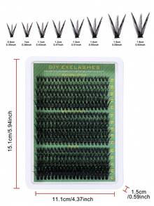 300pcs Eyelash Extensions, D Curl 9-16mm Mixed Length DIY Lash Extensions, 30P+40P+50P, Fluffy Segmented Lash Extensions, Natural Cluster Lash Extensions, Mixed Length Lash Extensions, Faux Mink Segmented Lash Extensions - D - View 9