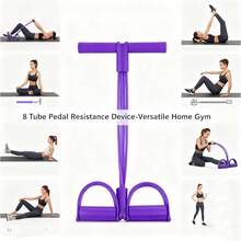 8 Tube Pedal Resistance Device 2026 Foot Pedal Puller Exercise Band & Figure 8 Band, Adjustable For Abdomen Arm Waist Leg Training - Blue - View 8