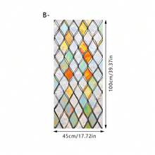 1/4pcs Colorful Glass Window Film. Static Cling Removable Waterproof PVC Material. Geometric Rhombus Pattern Design. Suitable For Bedroom And Home DIY Decor. - Multicolor - View 16