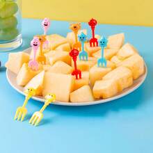 10pcs/Set Garpu Buah Manis Warna Acak, Tusuk Buah Dekorasi Meja yang Lucu, Cocok untuk Pesta, Halloween, Natal, Garpu Buah Mini (Warna Acak) - MultiWarna - View 4