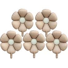 5pcs 18-Inch Pink Daisy Flower Foil Balloons, Decoration For Birthday Party, Festival, Anniversary - Multicolor - View 13
