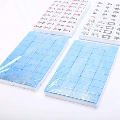 42mm Chinese Mahjong Game Set Professional 144 Tiles English Characters Game B